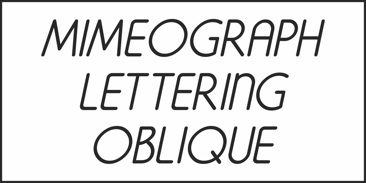 Пример шрифта Mimeograph Lettering JNL #3
